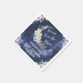 Over the Moon Botanical Navy baby shower Trendy Servet (Hoek)