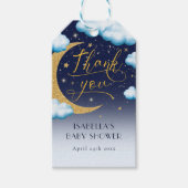 Over the Moon Boy Baby shower Dank je wel Cadeaulabel (Voorkant)