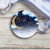 Over the Moon Boy Baby shower Dank je wel Ronde Sticker