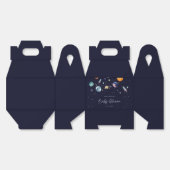 Over The Moon Boy Baby Shower Invite, Space Galaxy Bedankdoosjes (Ongevouwen)