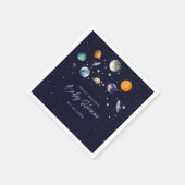 Over The Moon Boy Baby Shower Invite, Space Galaxy Servet (Hoek)