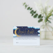 Over the Moon Boy Baby shower Luierloof Informatiekaartje (Staand voorkant)