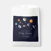 Over The Moon Boy Baby Shower Party Space Galaxy Bedankzakje (Voorkant)