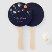 Over The Moon Boy Baby Shower Party Space Galaxy Handwaaier (Voorkant en achterkant)