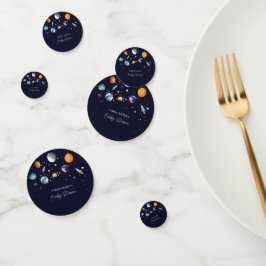 Over The Moon Boy Baby Shower Space Galaxy Confetti