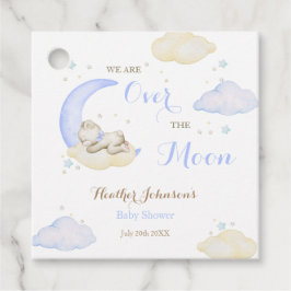 Over The Moon Boy Beer Baby shower Bedankjes Labels