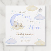 Over The Moon Boy Beer Baby shower Bedankjes Labels (Achterkant)