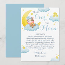 Over The Moon Boy Cow Baby Shower