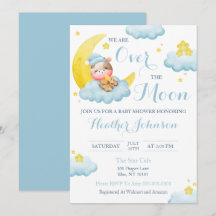 Over The Moon Boy Cow Baby Shower