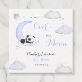 Over the Moon Boy Panda Beer Baby shower Bedankjes Labels
