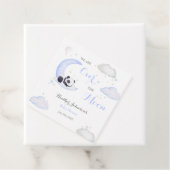 Over the Moon Boy Panda Beer Baby shower Bedankjes Labels (In situ)