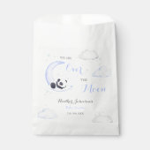 Over the Moon Boy Panda Beer Baby shower Bedankzakje (Voorkant)