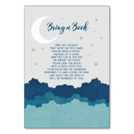 Over the Moon Breng een Boek Baby shower Insert Ka Kaart