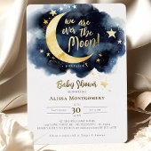 Over the Moon Celestial Baby shower Folie Accenten Folie Uitnodiging