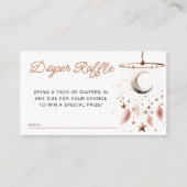 Over the Moon Celestial Baby shower Luier Raffle Informatiekaartje (Voorkant)