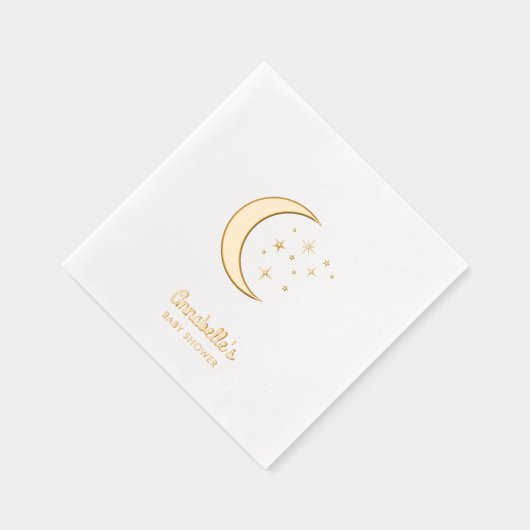 Over the Moon Celestial Gold Baby shower servetten (Rechts)