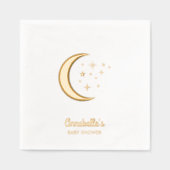 Over the Moon Celestial Gold Baby shower servetten (Voorkant)