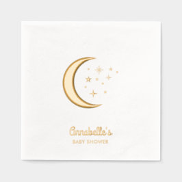 Over the Moon Celestial Gold Baby shower servetten