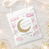 Over The Moon Celestial Pink Clouds Baby Shower Bedankzakje (Geknipt)
