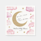 Over The Moon Celestial Pink Clouds Baby Shower Servet (Voorkant)