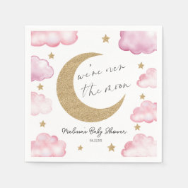 Over The Moon Celestial Pink Clouds Baby Shower Servet