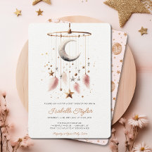 Over the Moon Celestial Roze Meisje Baby shower Ch