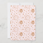 Over the Moon Celestial Roze Meisje Baby shower Ch Kaart (Achterkant)