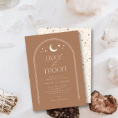 Over the Moon Clay Boho Baby shower Invitation Kaart