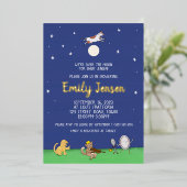 Over the Moon Custom Folie Baby shower Invitation Folie Uitnodiging (Staand Voorkant)