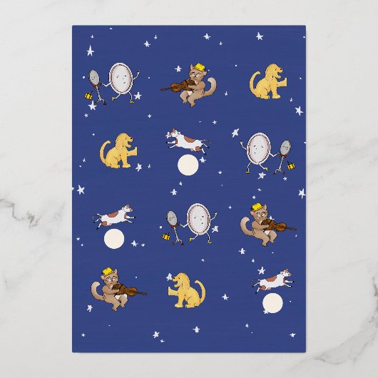 Over the Moon Custom Folie Baby shower Invitation Folie Uitnodiging (Achterkant)