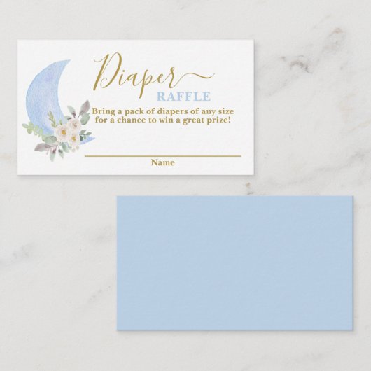 Over the moon Diaper Raffle Kaart (Voorkant / Achterkant)