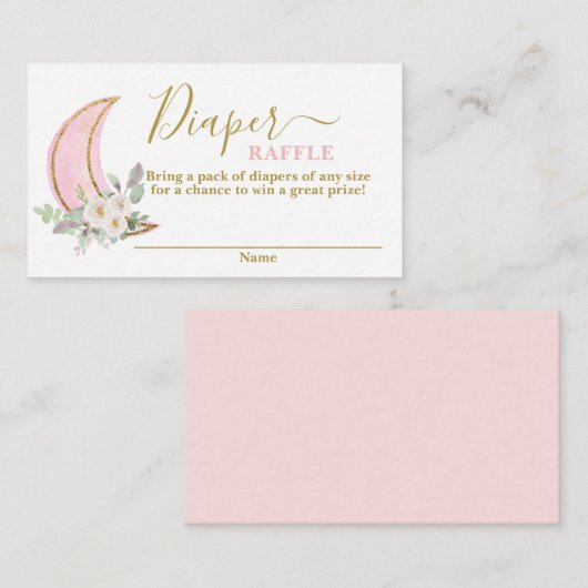 Over the moon Diaper Raffle Kaart (Voorkant / Achterkant)