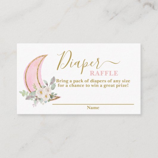 Over the moon Diaper Raffle Kaart (Voorkant)