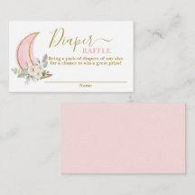 Over the moon Diaper Raffle Kaart