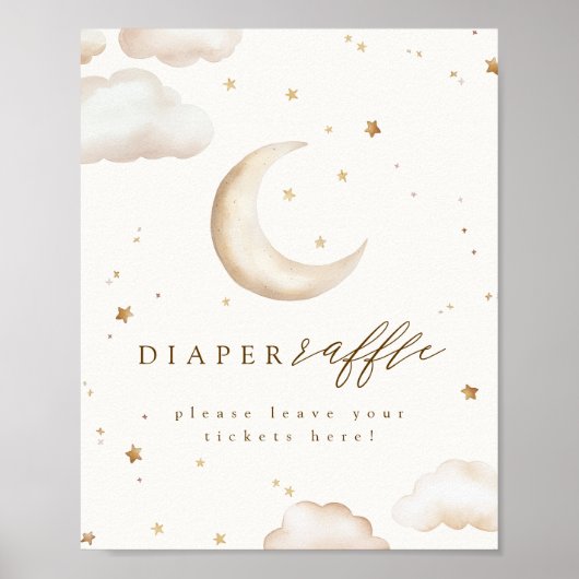 Over the Moon Diaper Raffle Sign Poster (Voorkant)