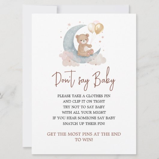 Over the Moon Don't Say Baby Spelkaart Kaart (Voorkant)