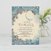 Over the Moon Dreamy Baby shower Kaart (Staand voorkant)