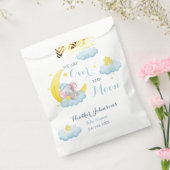 Over the Moon Elephant Boy Baby shower Bedankzakje (Gezegeld)