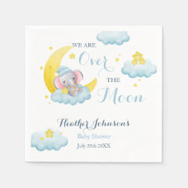 Over the Moon Elephant Boy Baby shower Servet