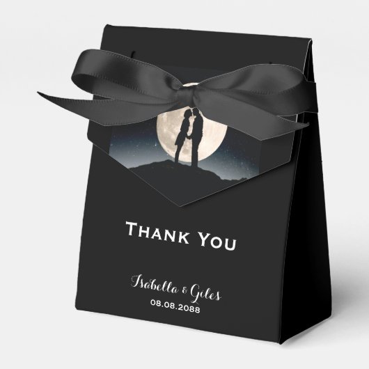 Over the Moon en Sterrennacht bruiloft Bedankdoosjes (Voorkant Zijde)