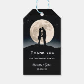 Over the Moon en Sterrennacht bruiloft Cadeaulabel (Voorkant)