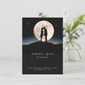 Over the Moon en Sterrennacht bruiloft Menu (Staand voorkant)