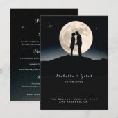 Over the Moon en Sterrennacht bruiloft Menu (Voorkant / Achterkant)