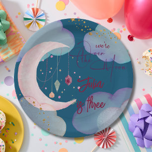 Over the moon fantasie kinder verjaardag papieren bordje