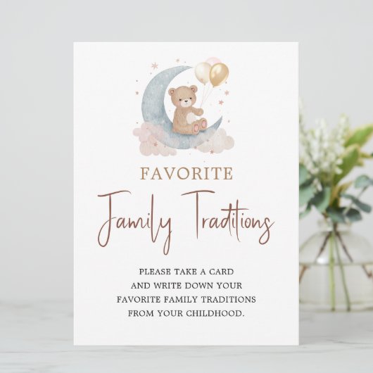 Over the Moon Favorite Family Tradition teken Kaar Kaart (Staand voorkant)