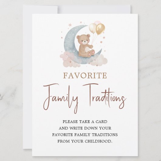 Over the Moon Favorite Family Tradition teken Kaar Kaart (Voorkant)