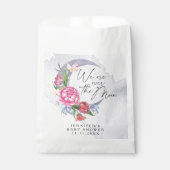 Over the moon Flowers baby shower Bedankzakje (Voorkant)