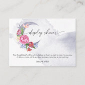 Over the moon Flowers baby shower display shower Informatiekaartje (Voorkant)