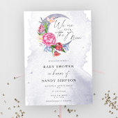 Over the Moon Flowers Baby shower Kaart
