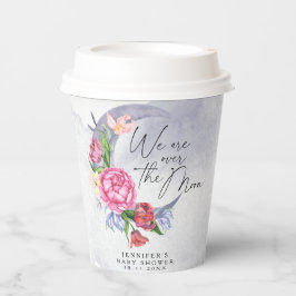 Over the moon Flowers baby shower Papieren Bekers